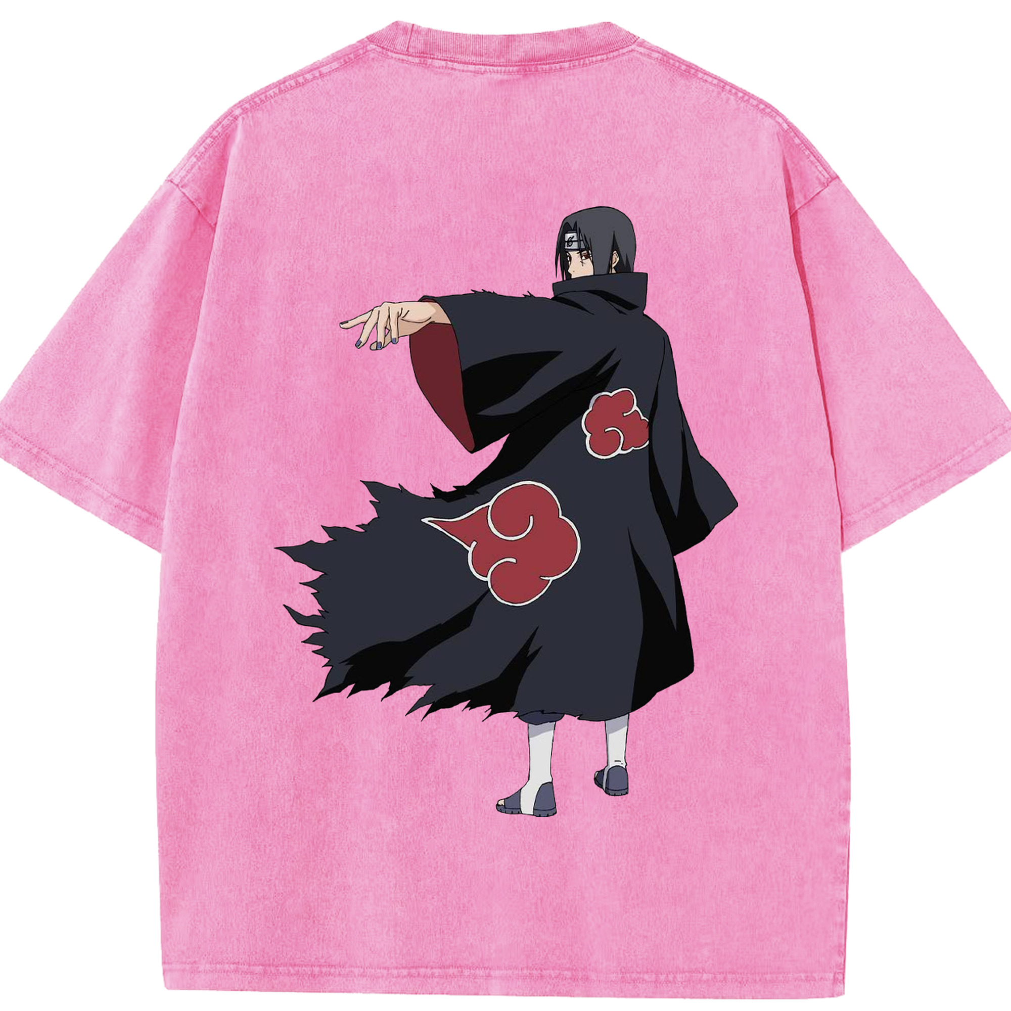 （画像用） NARUTO -ナルト- うちは イタチ Uchiha Itachi 綿100% ヴィンテージ風 半袖Tシャツ（背面プリント）
